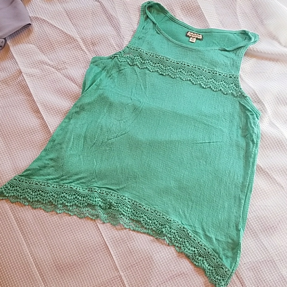 Sea green tank.